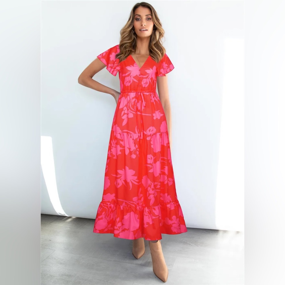 C+D+M Floral Tiered Maxi Dress - Picture 2 of 8